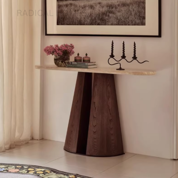 ARA Modern Travertine Console Table