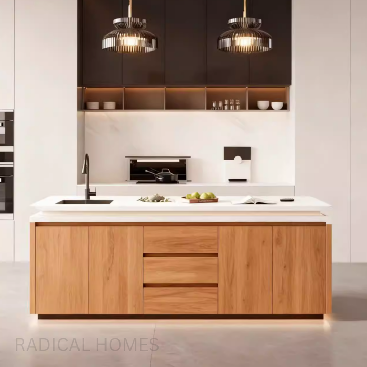 LYVORA Modern Marble Kitchen Island