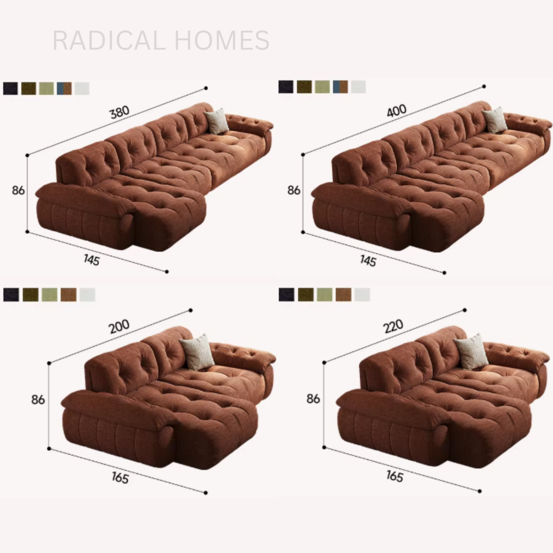 IDEN Adjustable Backrest Fabric Sofa - Radical Homes Singapore