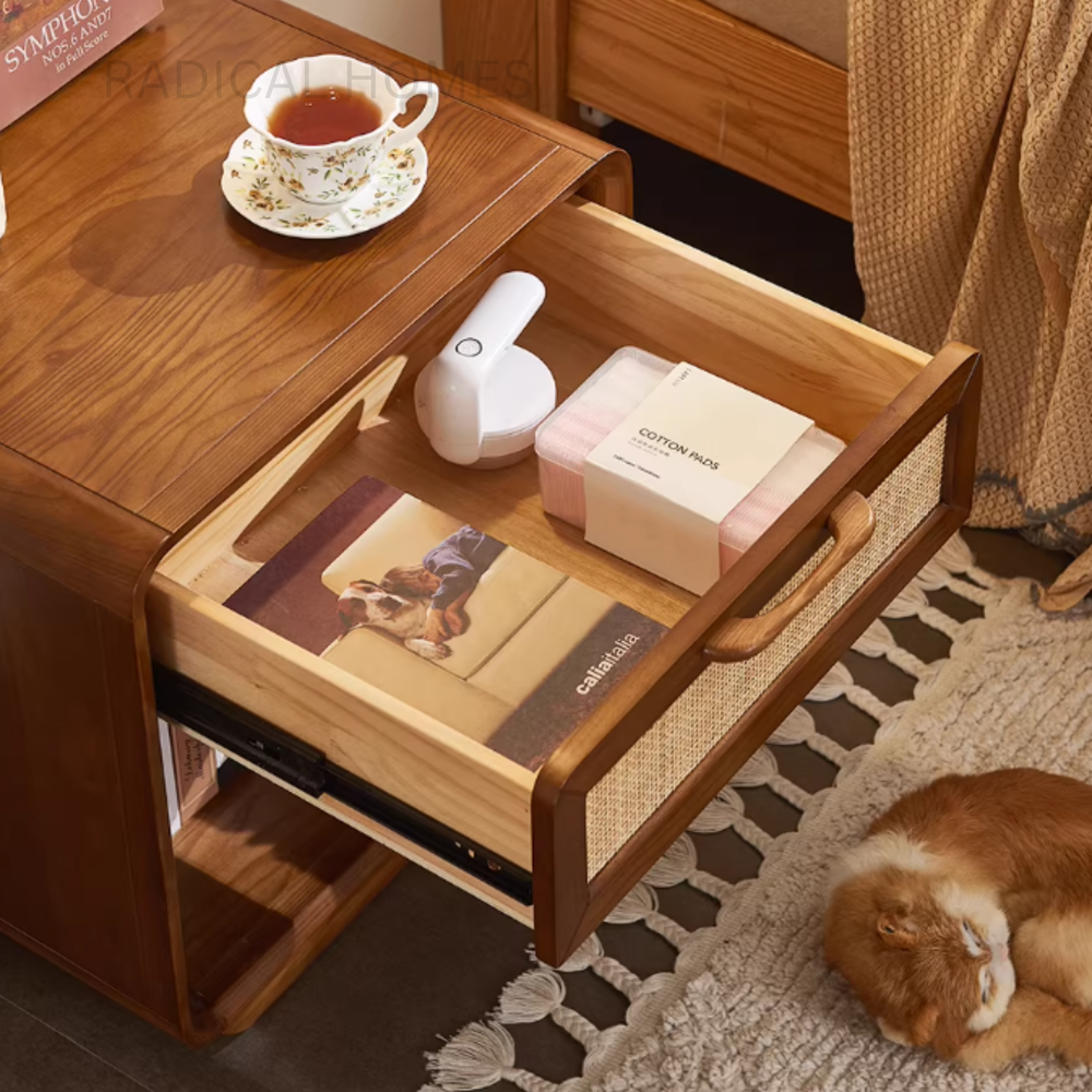 HESKAR Rattan Bedside Table - Radical Homes Singapore