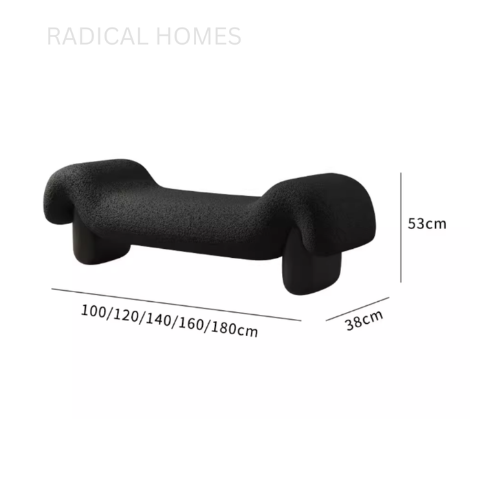 UNARA Modern Boucle Bench - Radical Homes Singapore