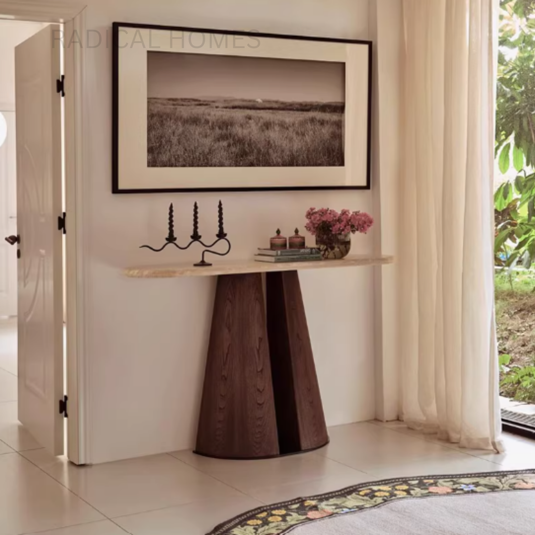 ARA Modern Travertine Console Table