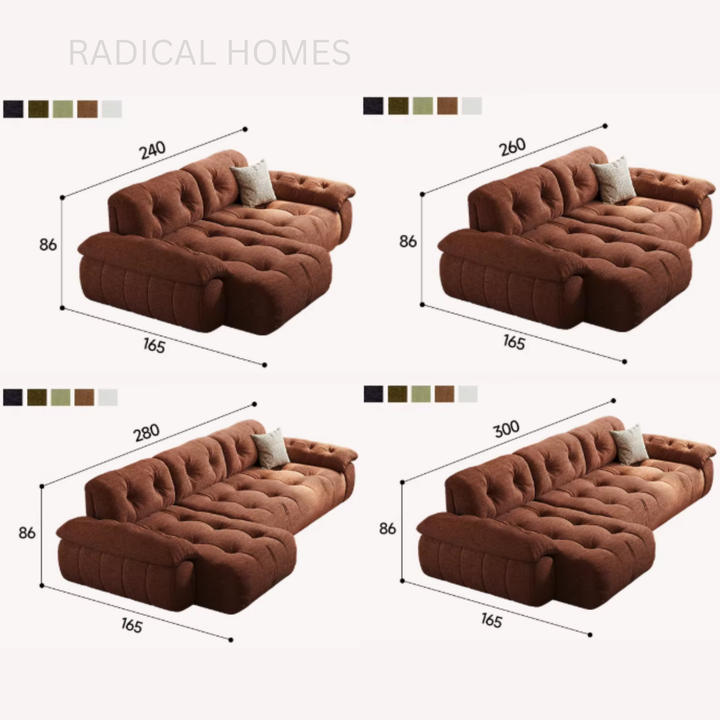 IDEN Adjustable Backrest Fabric Sofa - Radical Homes Singapore
