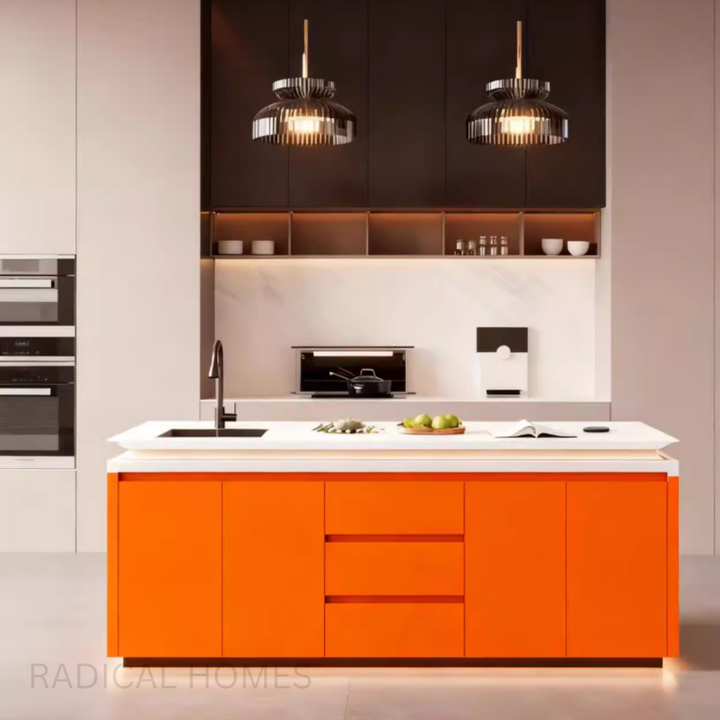 LYVORA Modern Marble Kitchen Island