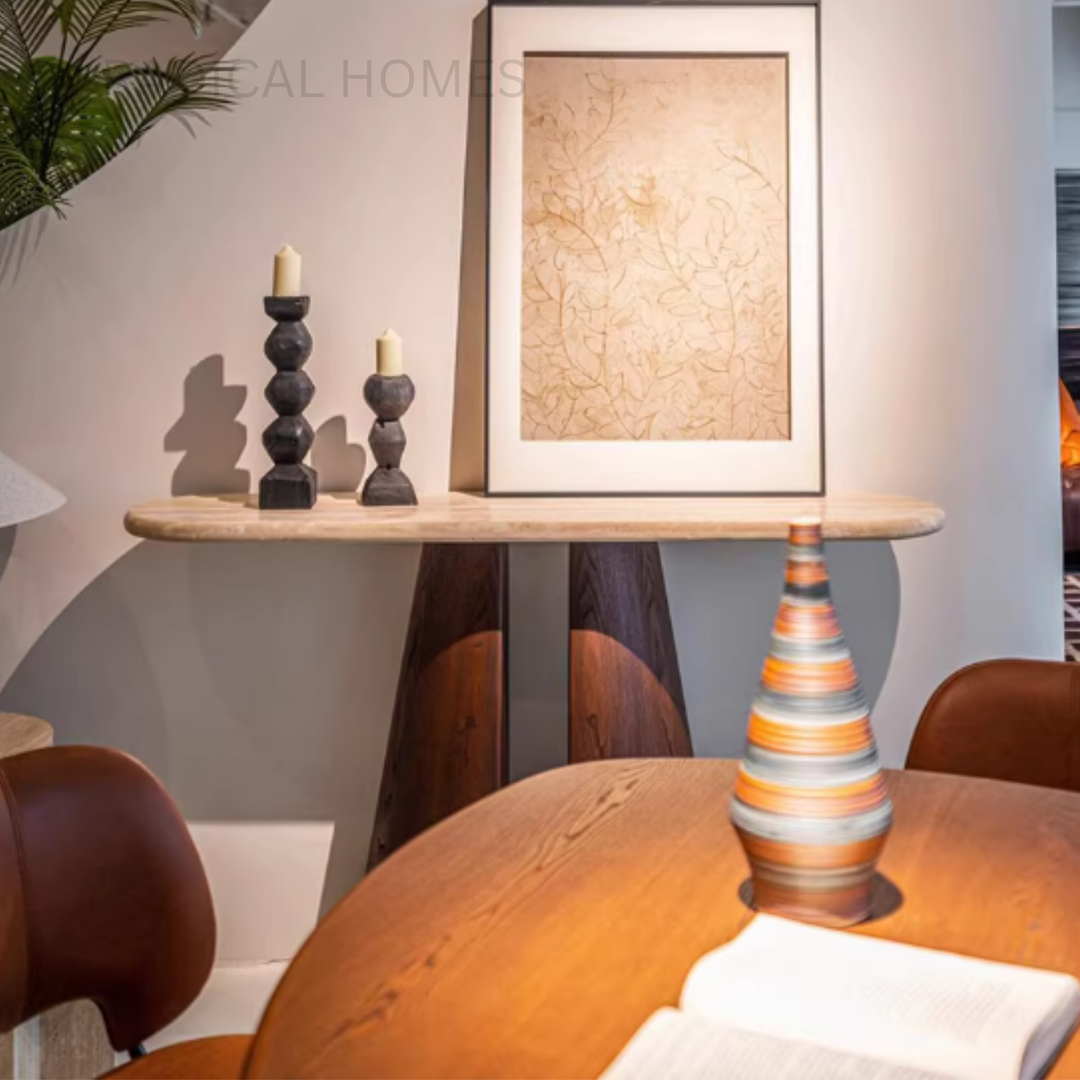 ARA Modern Travertine Console Table