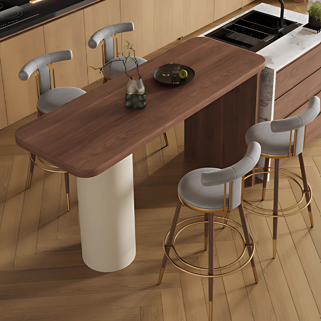 ROMA Modern Walnut Bar Table