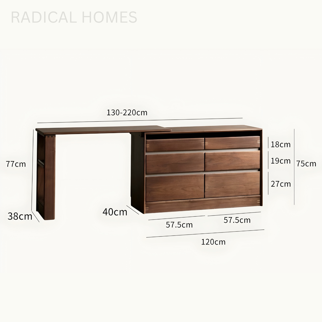 BRET Modern Solid Wood Vanity Table - Radical Homes Singapore