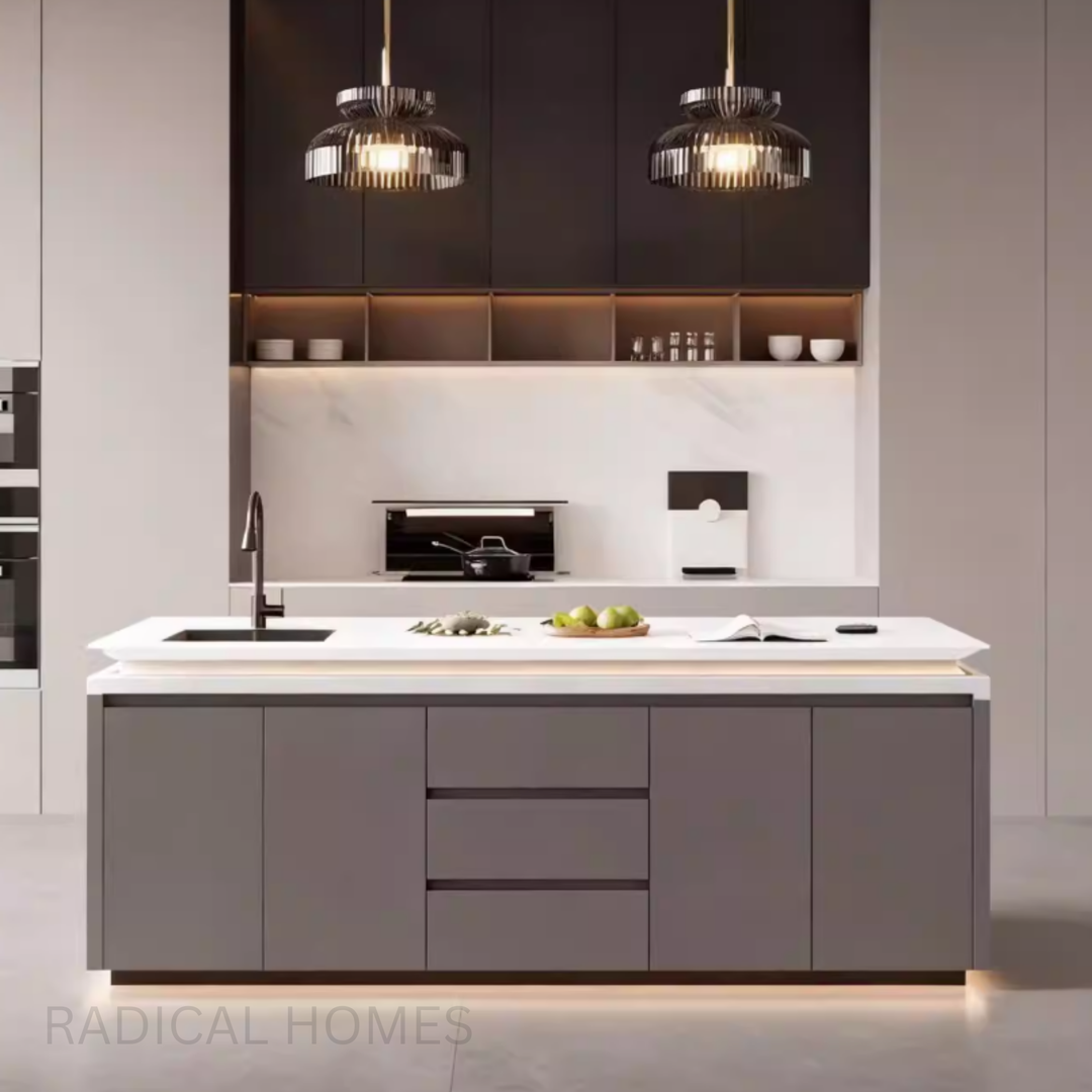 LYVORA Modern Marble Kitchen Island