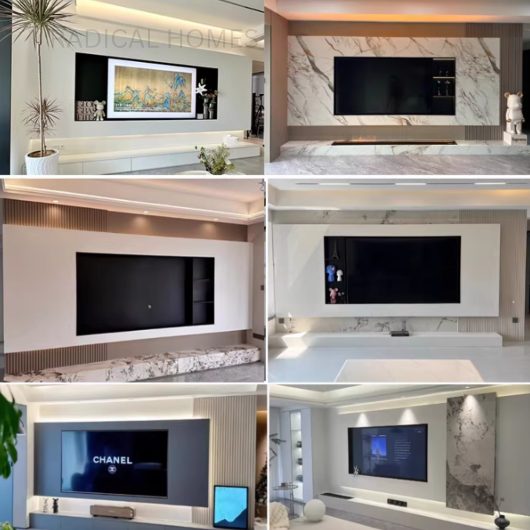 VEN Modern Travertine TV Console - Radical Homes Singapore