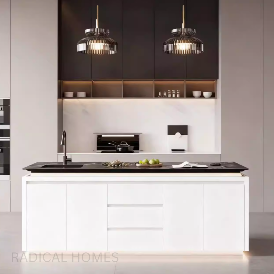 LYVORA Modern Marble Kitchen Island