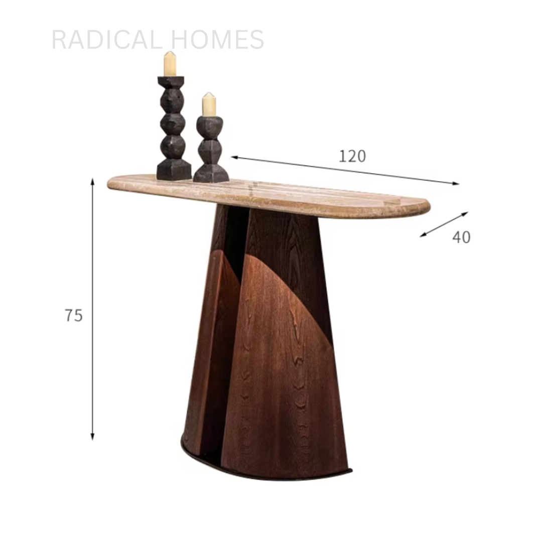 ARA Modern Travertine Console Table