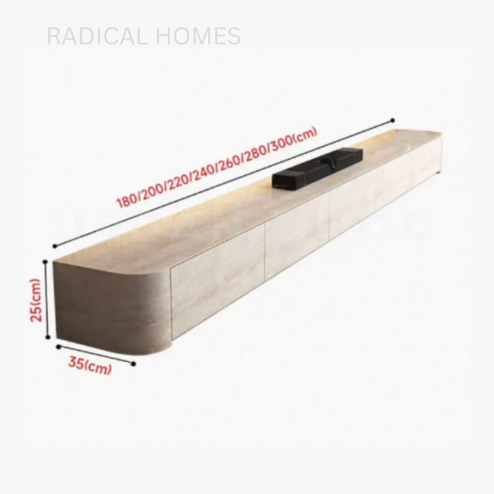VEN Modern Travertine TV Console - Radical Homes Singapore