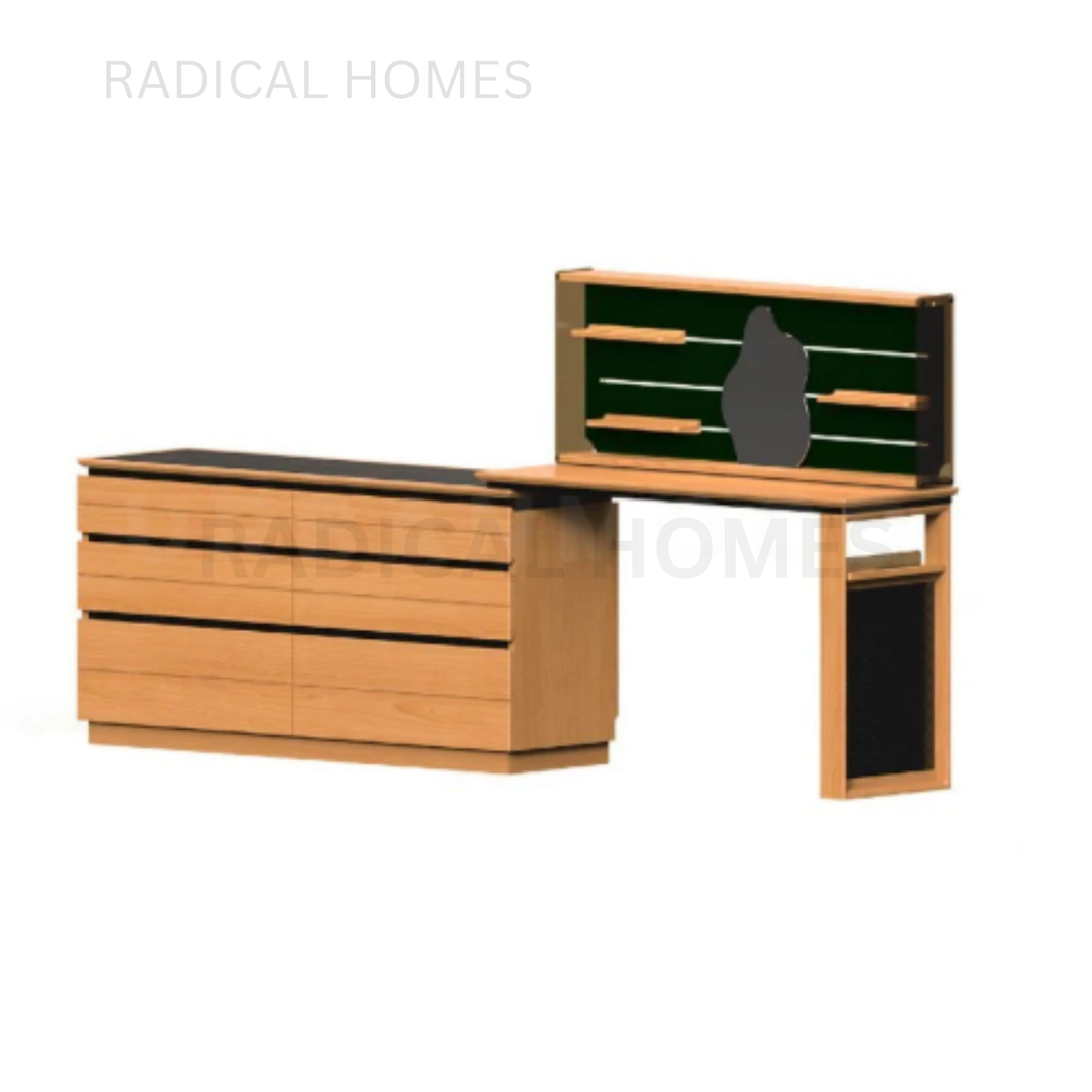 STELLA Modern Solid Wood Vanity Table with Chest of Drawers - Radical Homes Singapore