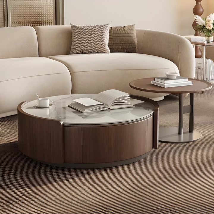 MONROE Modern Walnut Coffee Table & TV Console