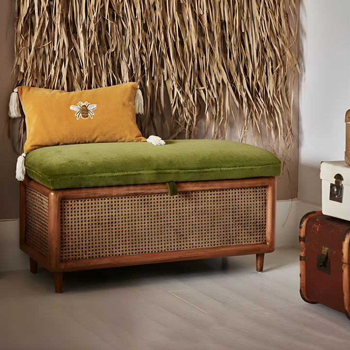TOLE Vintage Rattan Storage Bench - Radical Homes Singapore