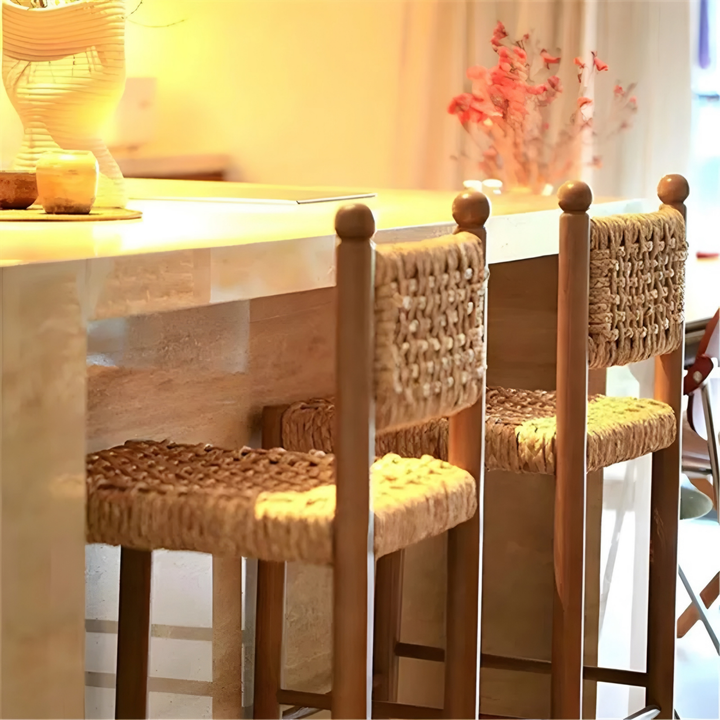 HARBOUR Rustic Rattan Bar Stool