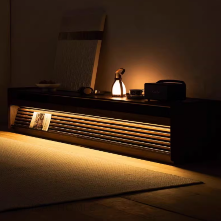 RAVIO Black Walnut Wood TV Console - Radical Homes Singapore