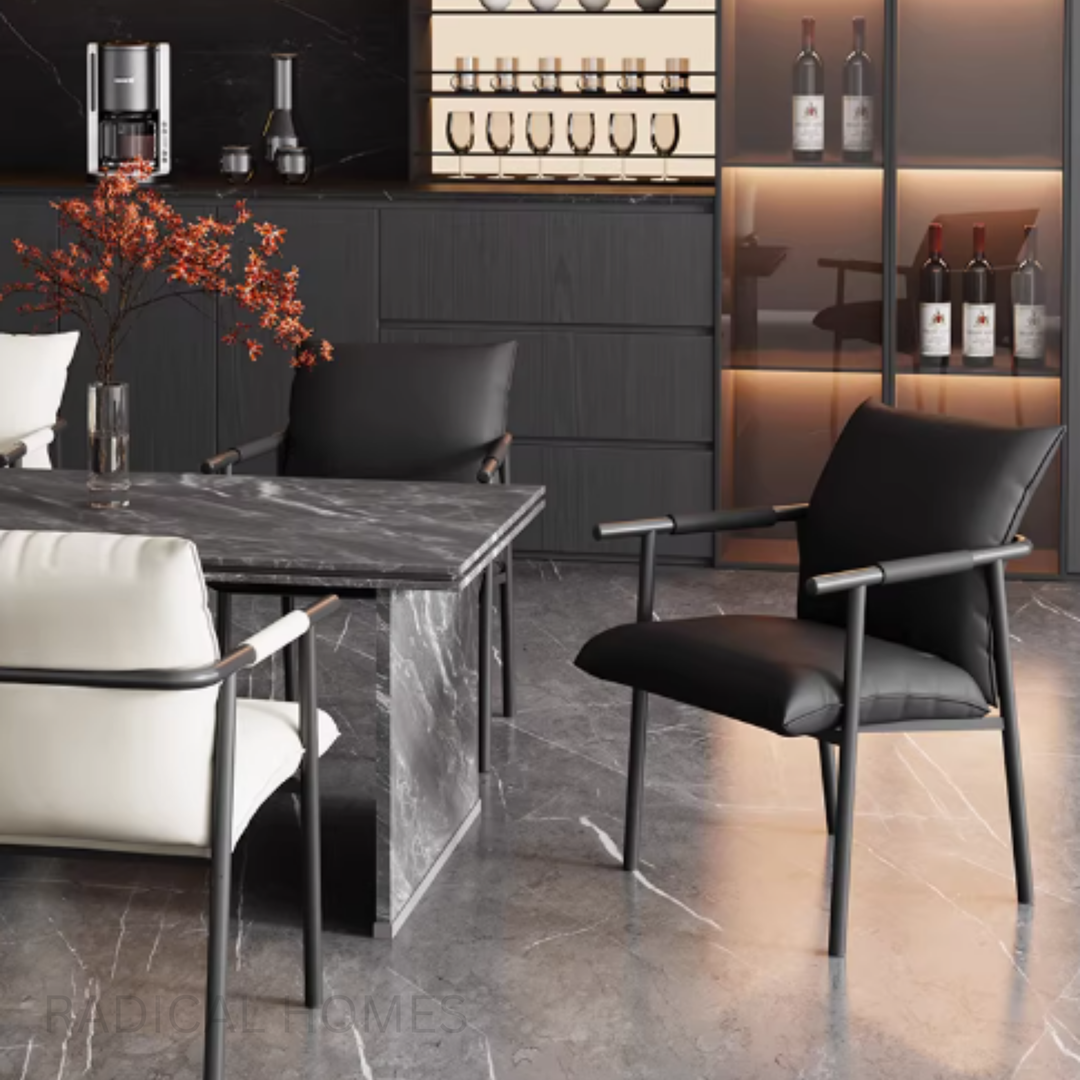 LORENZO Modern Leather Dining Chair - Radical Homes Singapore