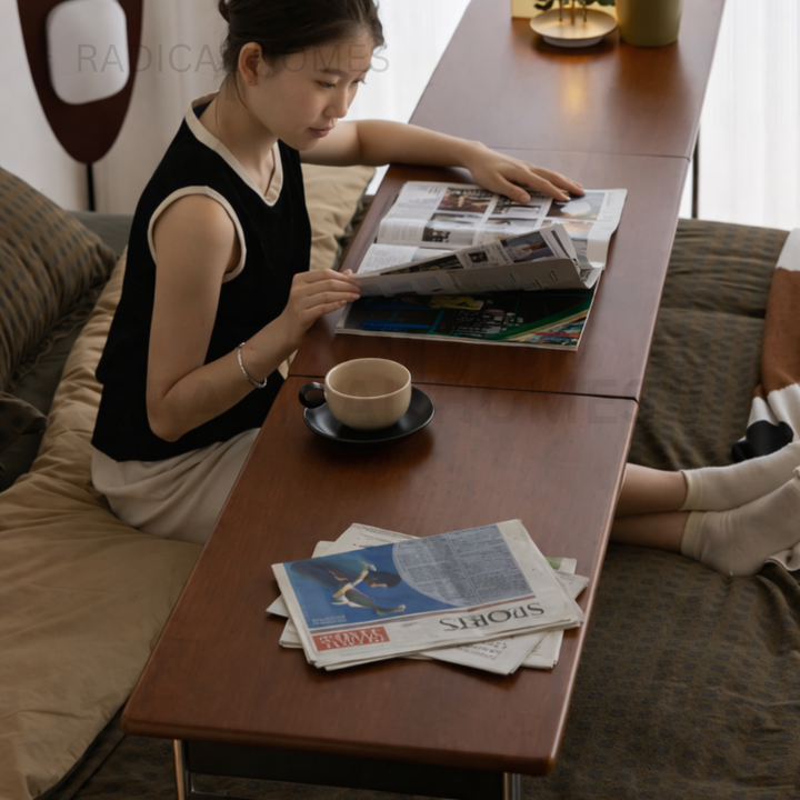 LUCY Modern Solid Wood Mobile Overbed Table - Radical Homes Singapore