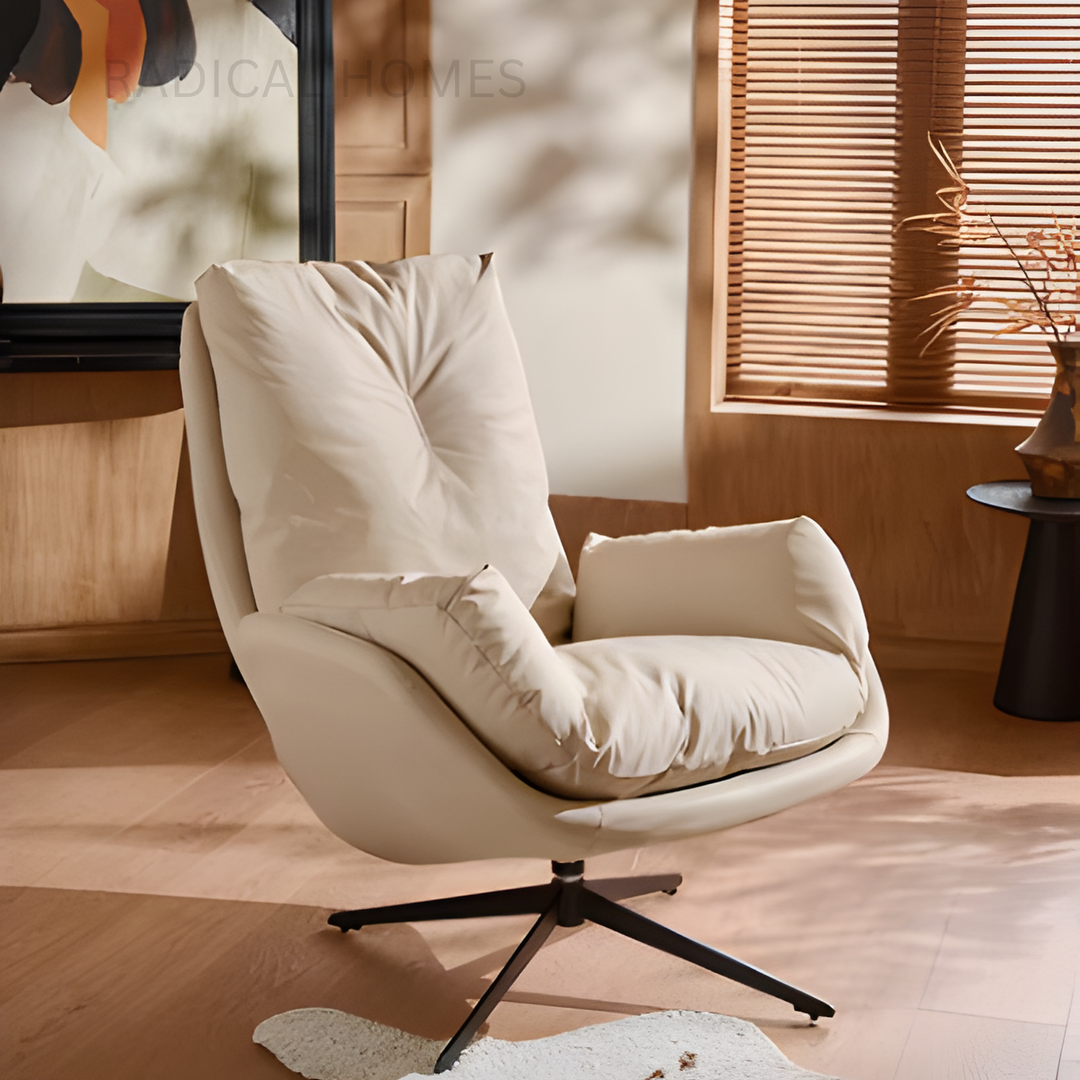 FINA Modern Scratch Proof Leather Lounge Chair - Radical Homes Singapore