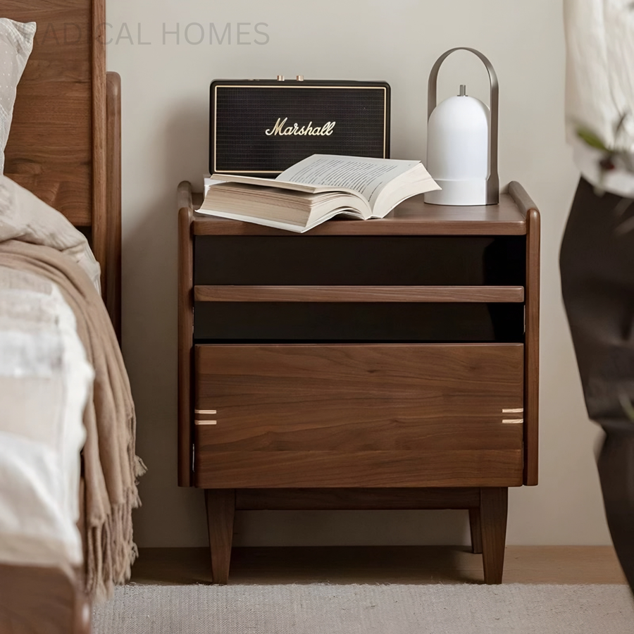 SELWYN Modern Solid Wood Bedside Table - Radical Homes Singapore