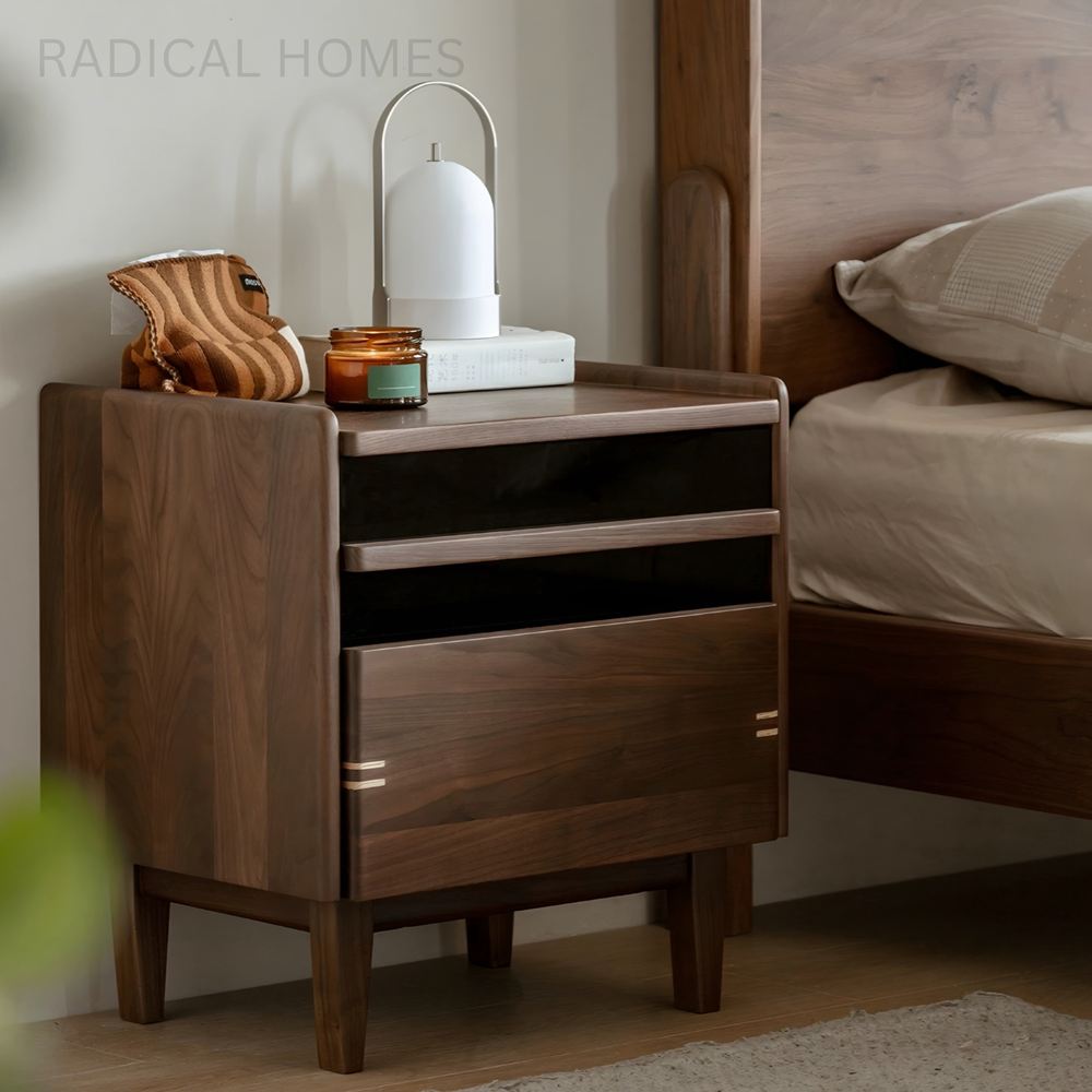 SELWYN Modern Solid Wood Bedside Table - Radical Homes Singapore