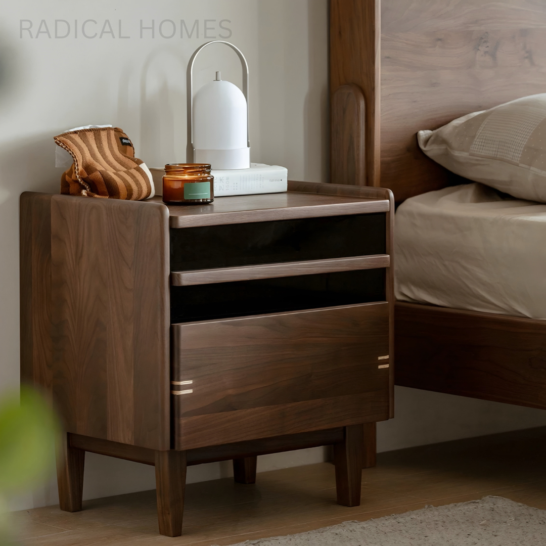 SELWYN Modern Solid Wood Bedside Table - Radical Homes Singapore