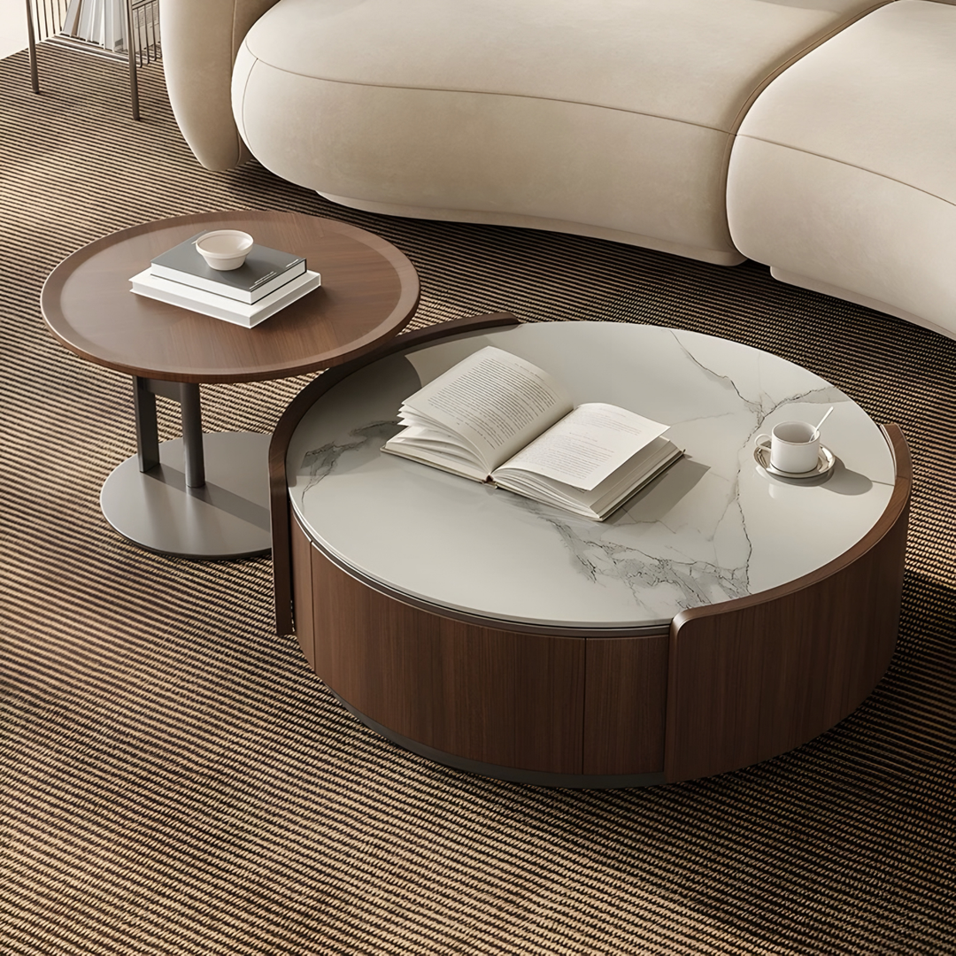 MONROE Modern Walnut Coffee Table & TV Console