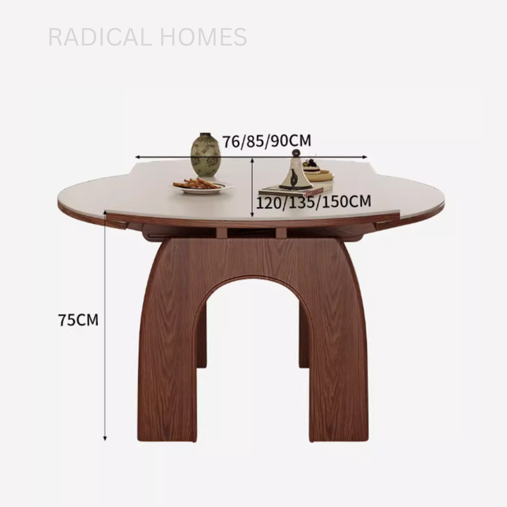 WALDO Modern Sintered Stone Extendable Dining Table - Radical Homes Singapore