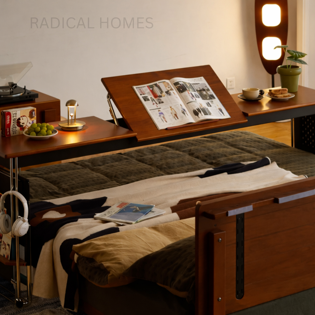 LUCY Modern Solid Wood Mobile Overbed Table - Radical Homes Singapore