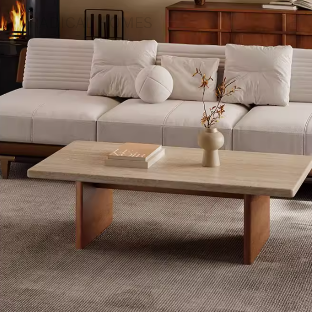 NAYO Modern Travertine Coffee Table - Radical Homes Singapore