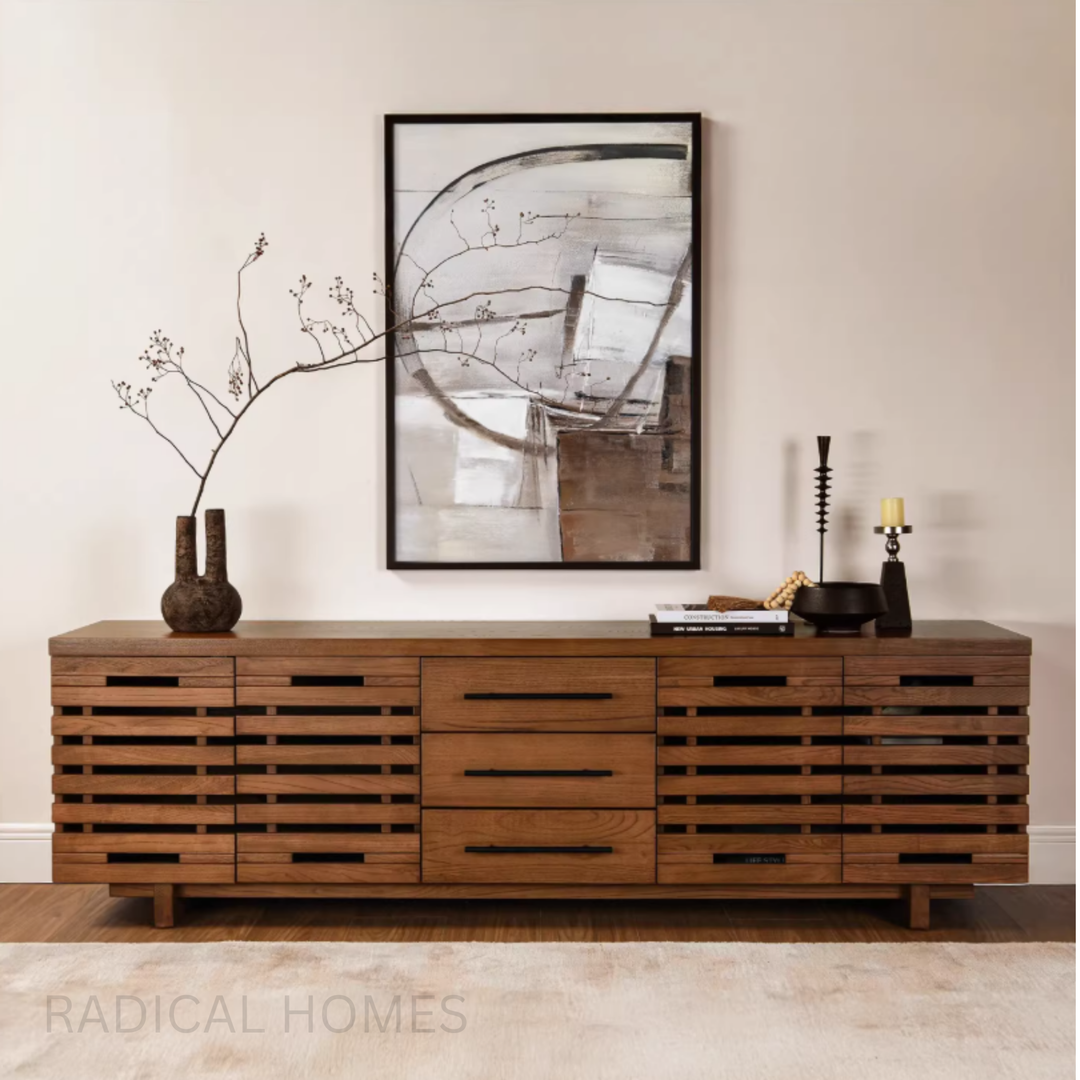 CEFERINE Modern Solid Wood TV Cabinet - Radical Homes Singapore