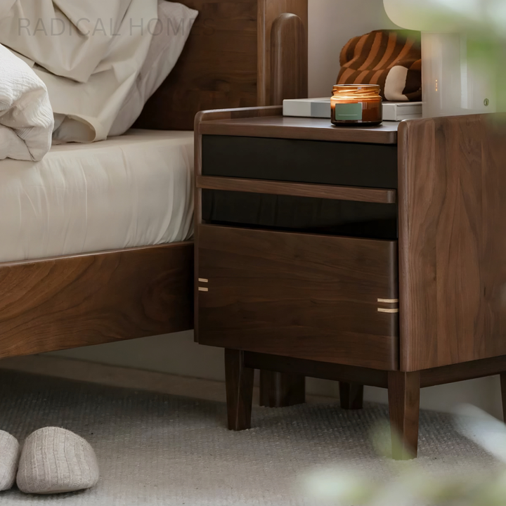 SELWYN Modern Solid Wood Bedside Table - Radical Homes Singapore