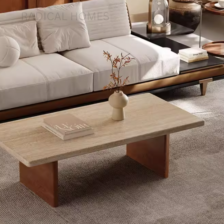 NAYO Modern Travertine Coffee Table - Radical Homes Singapore