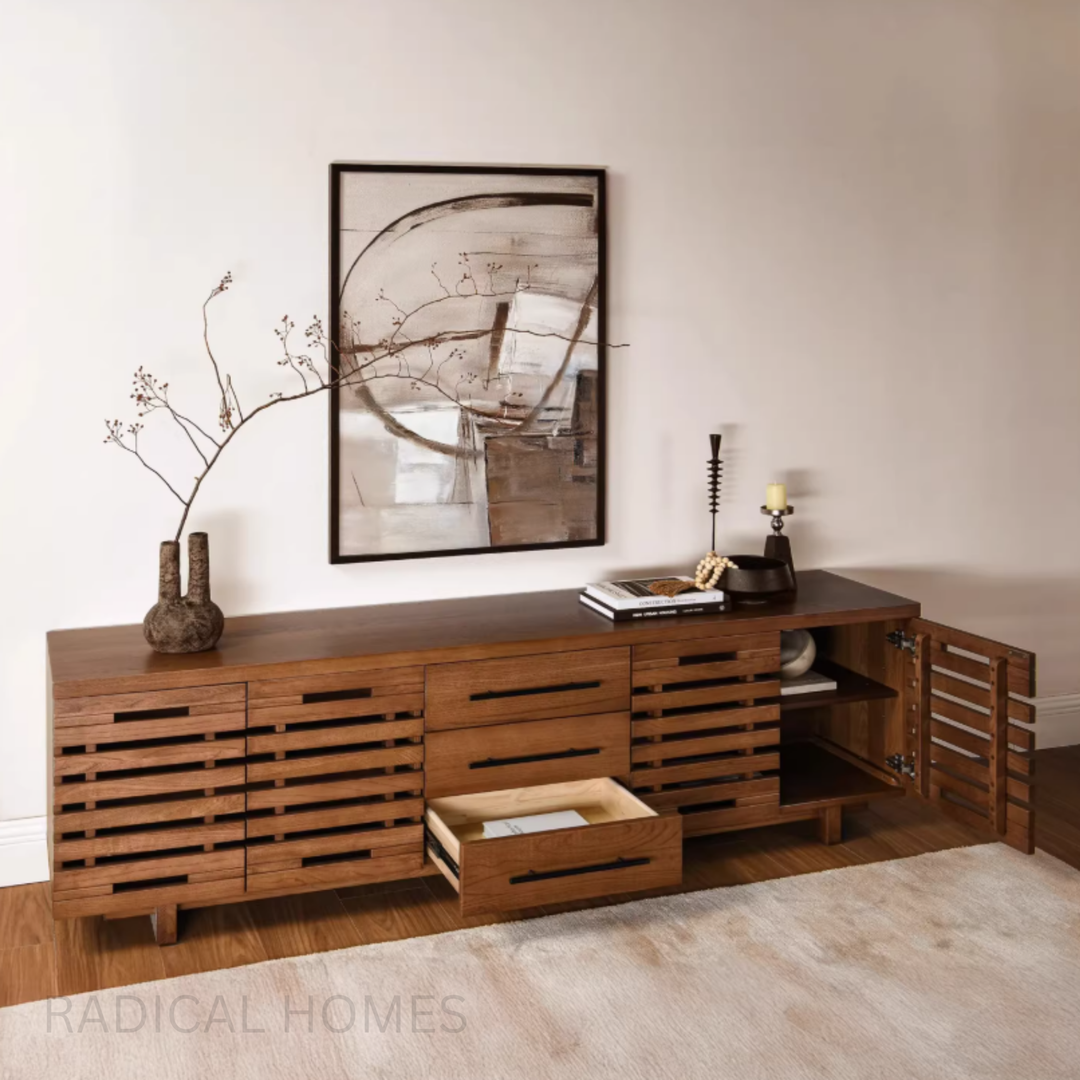 CEFERINE Modern Solid Wood TV Cabinet - Radical Homes Singapore