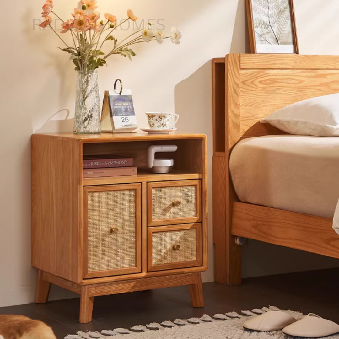 CAUTA Rattan Bedside Table