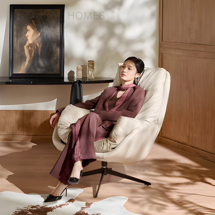 FINA Modern Scratch Proof Leather Lounge Chair - Radical Homes Singapore