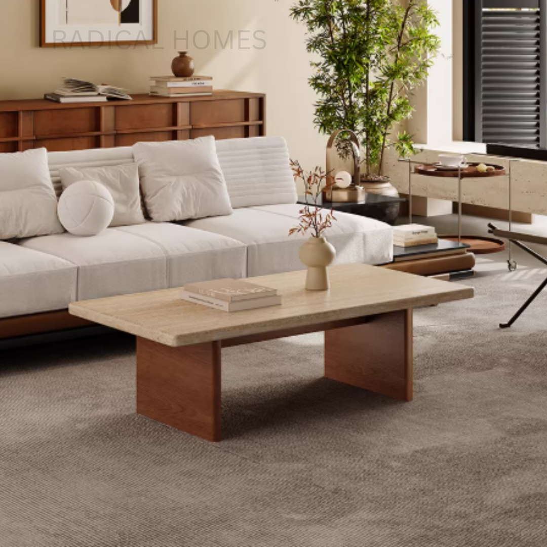 NAYO Modern Travertine Coffee Table - Radical Homes Singapore