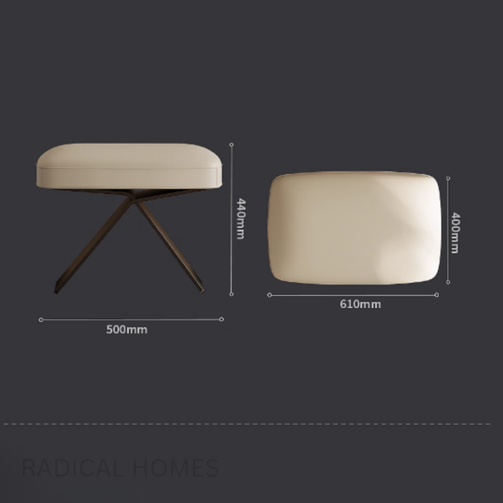 CUNEO Modern Leather Stool