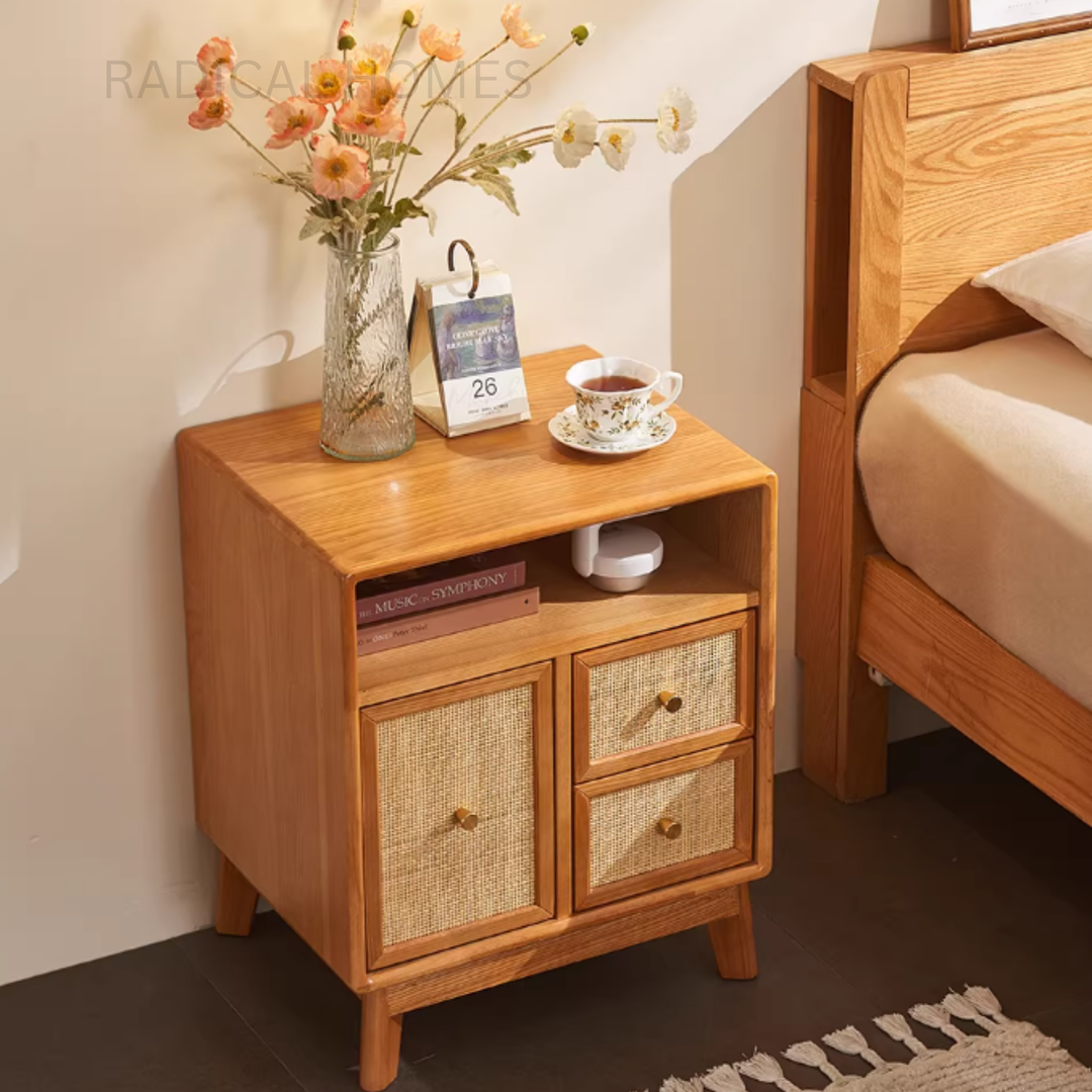 CAUTA Rattan Bedside Table
