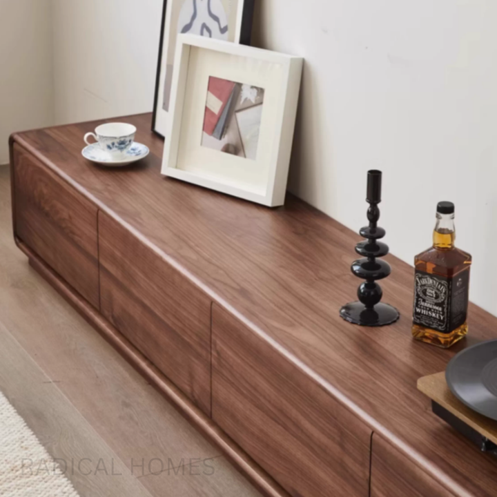ARDVIK Black Walnut Wood TV Console