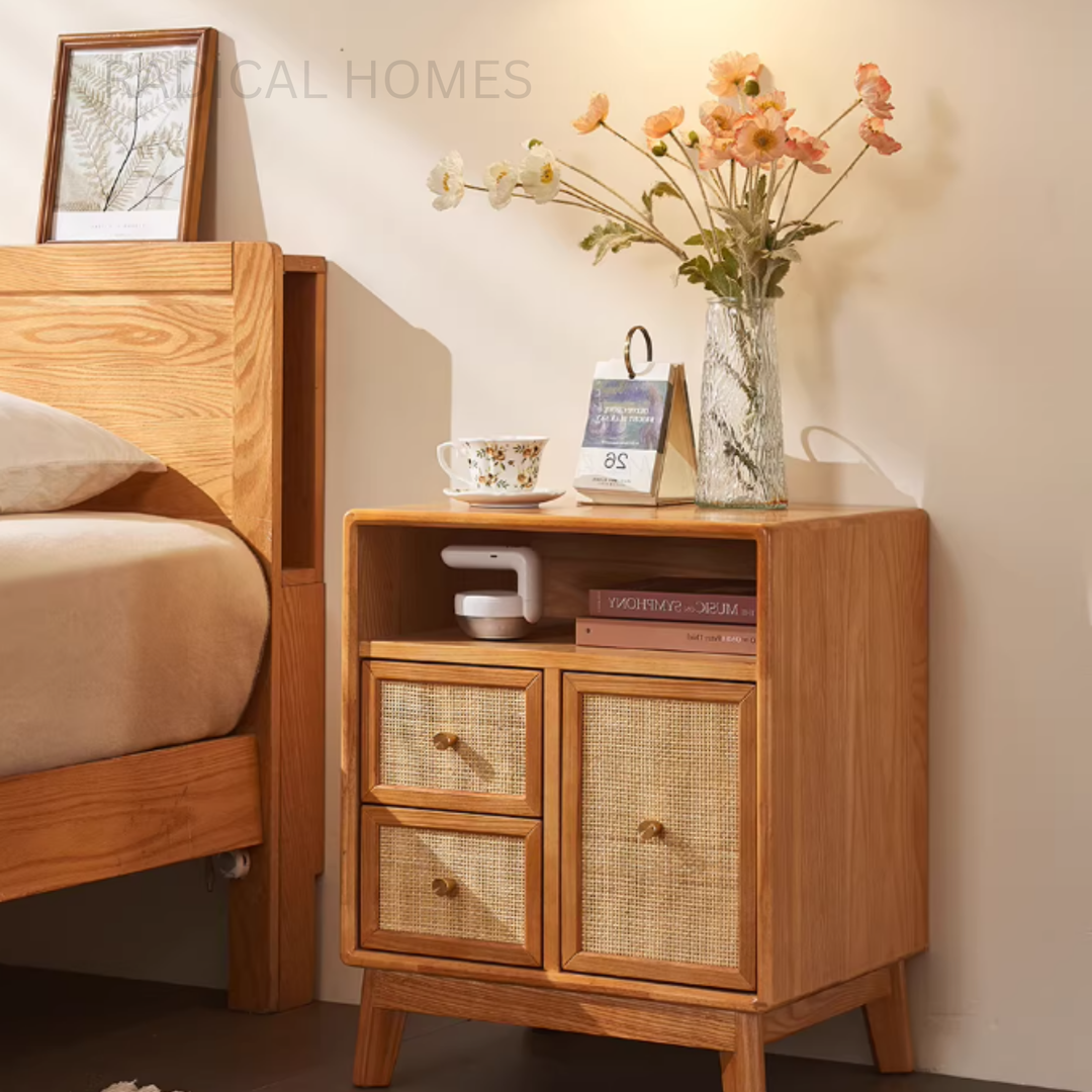 CAUTA Rattan Bedside Table