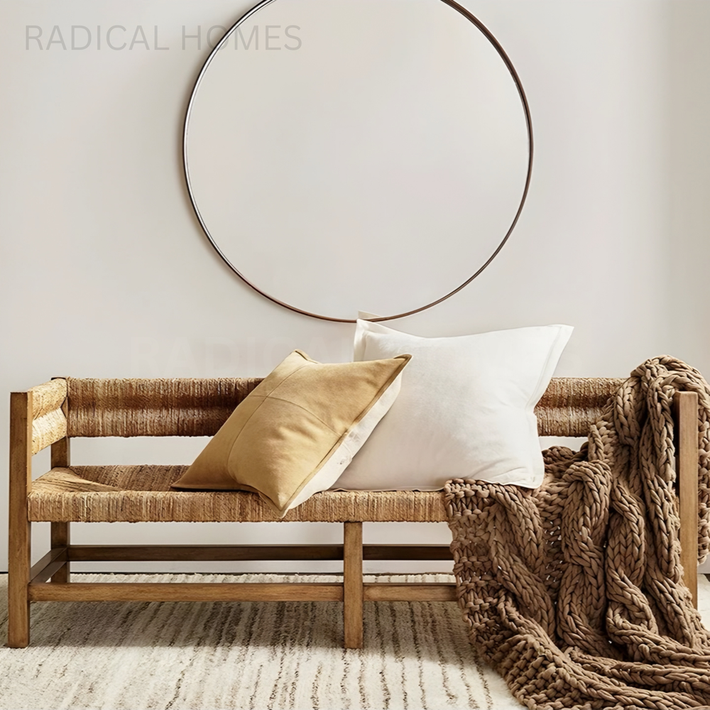 PINNET Rustic Solid Wood Bench - Radical Homes Singapore