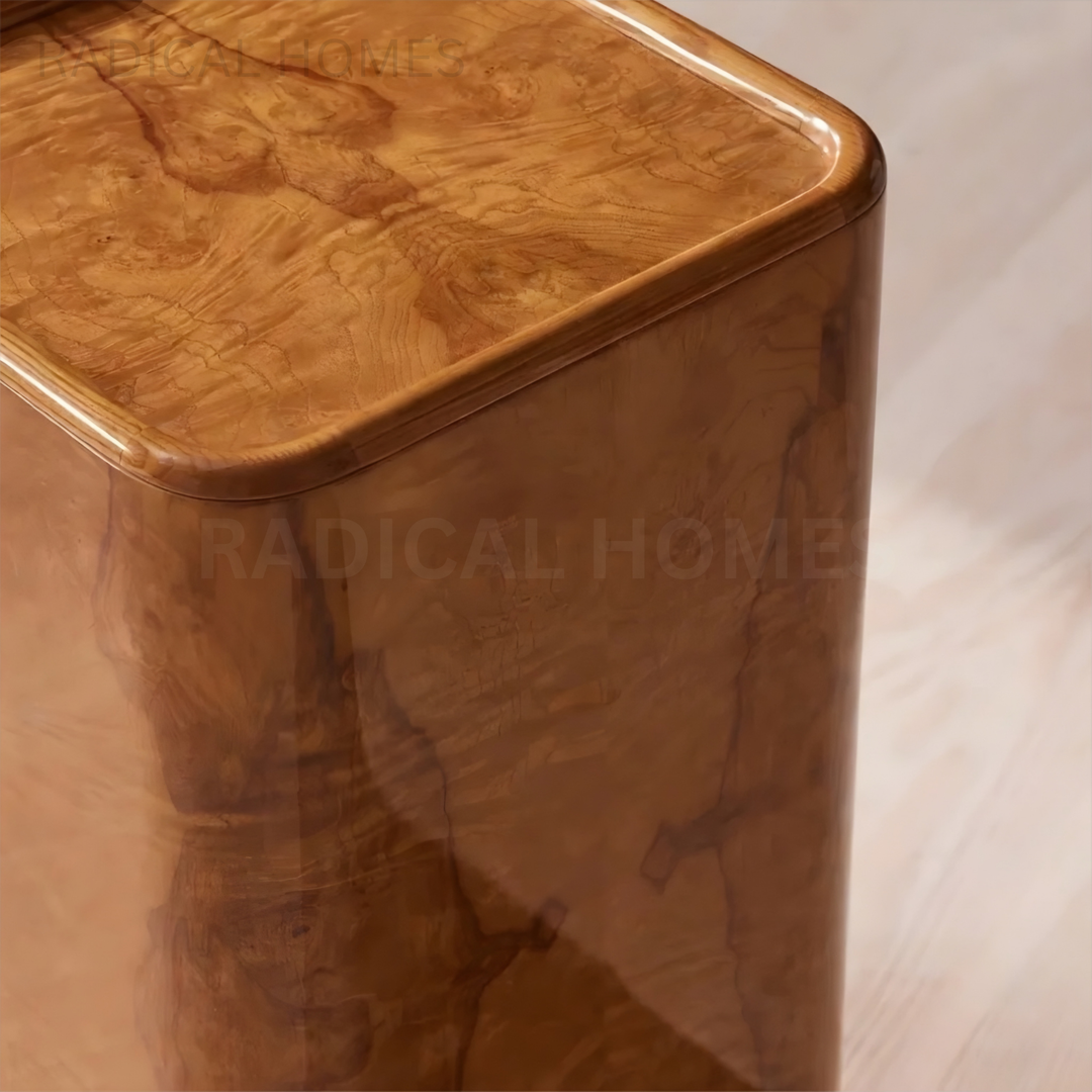 SOLENN Mid Century Burl Wood Side Table