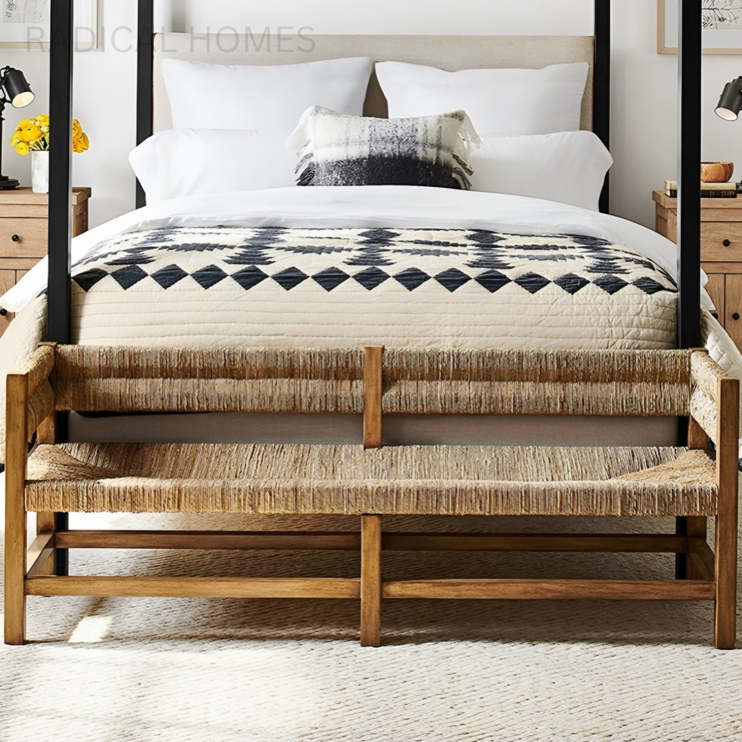 PINNET Rustic Solid Wood Bench - Radical Homes Singapore