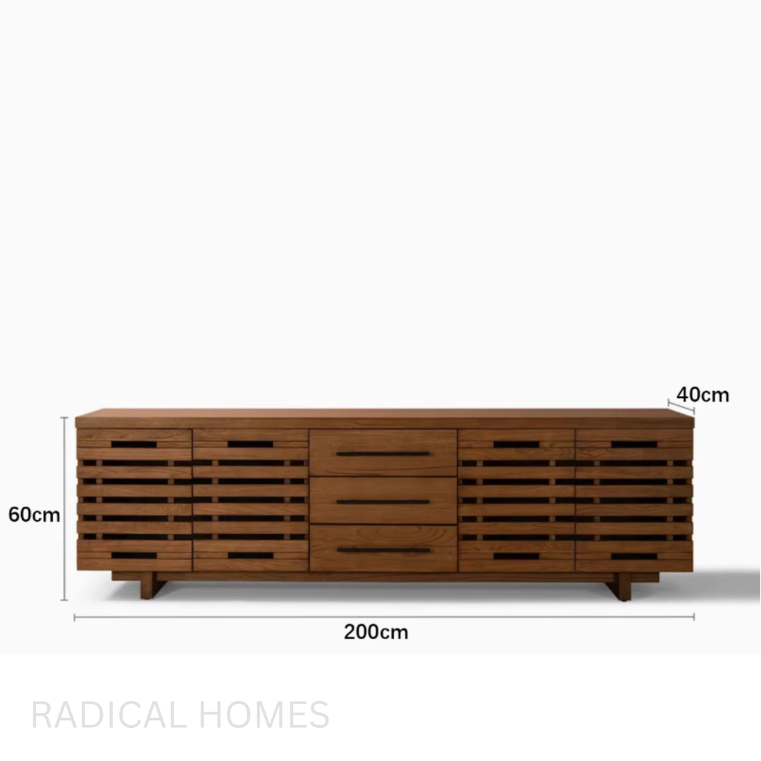 CEFERINE Modern Solid Wood TV Cabinet - Radical Homes Singapore