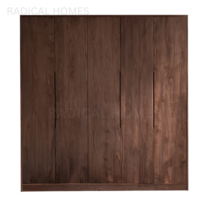 AOMI Modern Black Walnut Wood Wardrobe