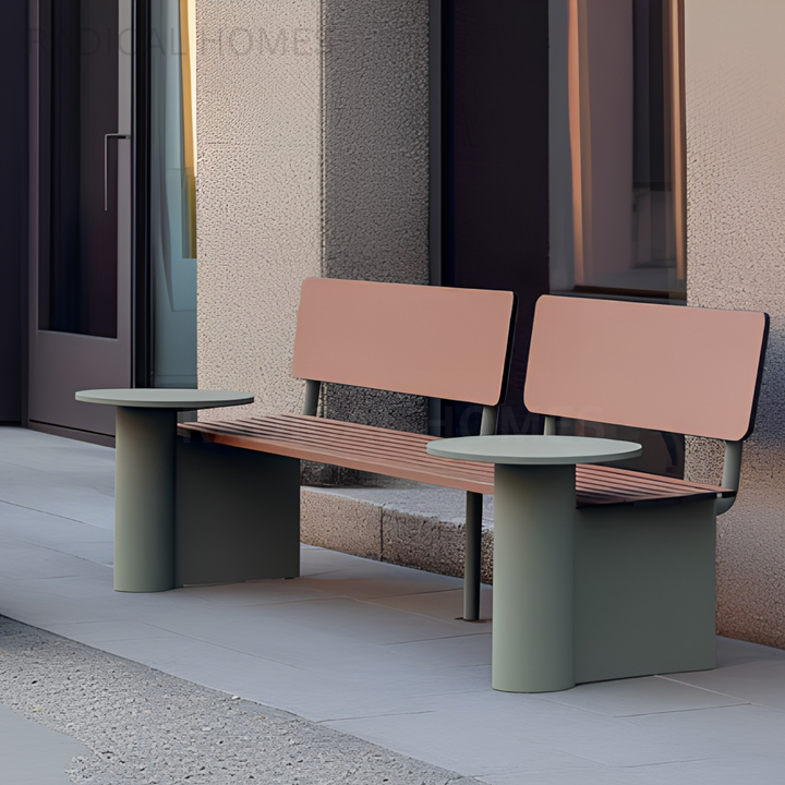 ORA Modern Outdoor Bench With Side Tables
