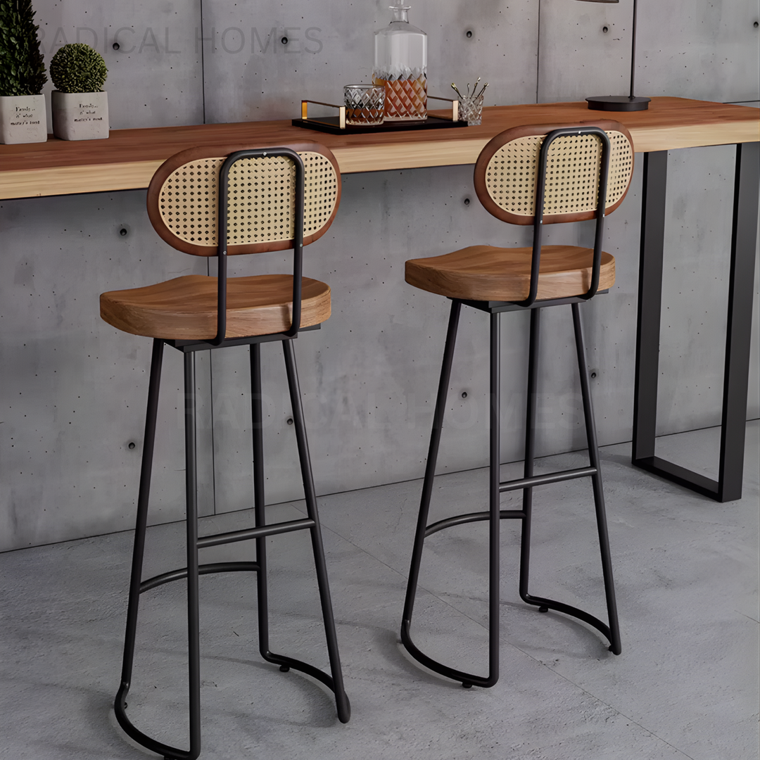 ARA Industrial Solid Wood Bar Stool - Radical Homes Singapore