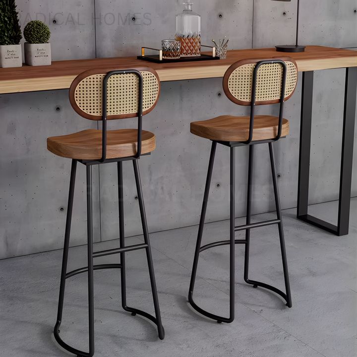 ARA Industrial Solid Wood Bar Stool - Radical Homes Singapore